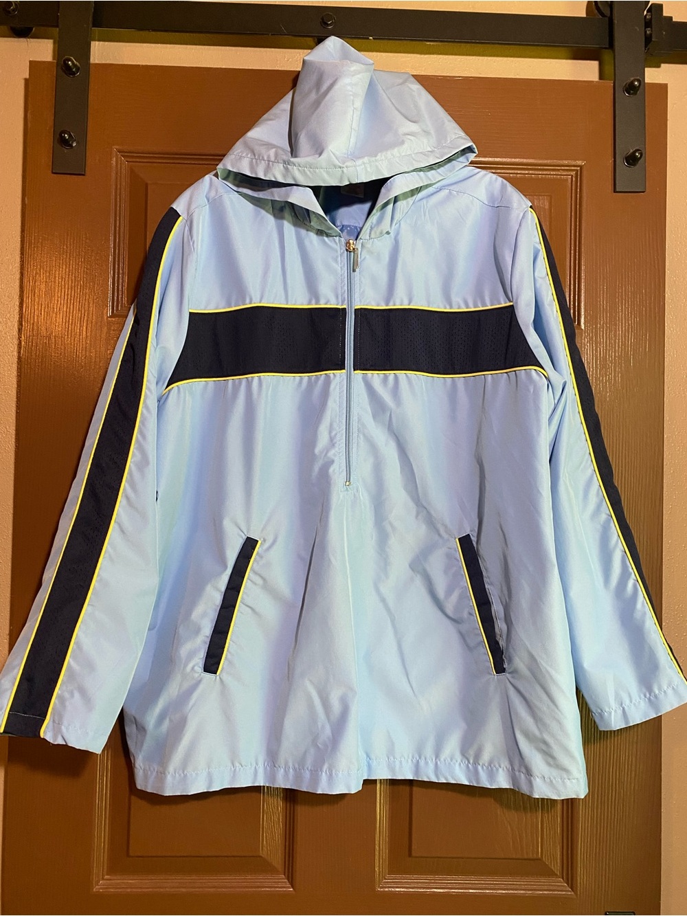 JMS Just My Size 18W/20W Hydrangea Blue Hooded Windbreaker Jacket Lightweight